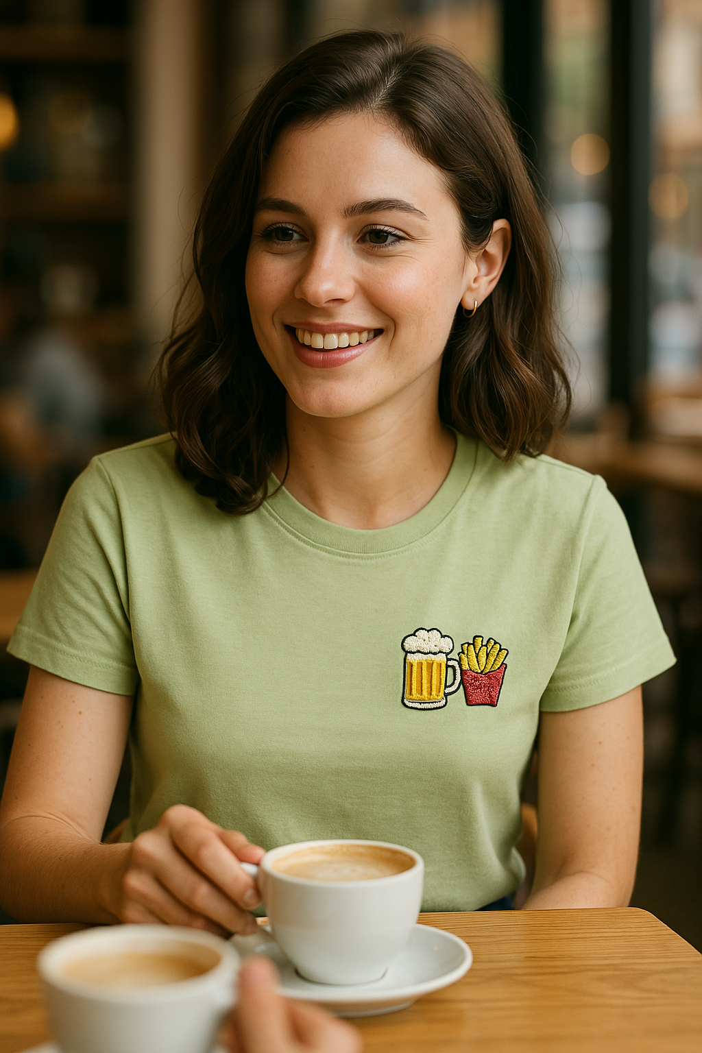 Soft & Breathable Women’s Cotton Tees – Light Mango Crew Neck