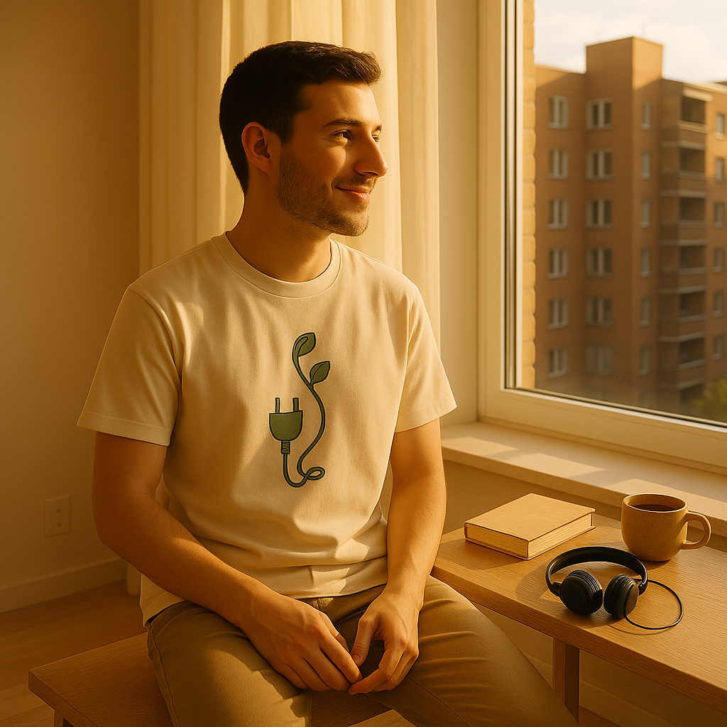 BarelyStylish Off-White Cotton T-Shirt for Men – Soft, Breathable & Minimal