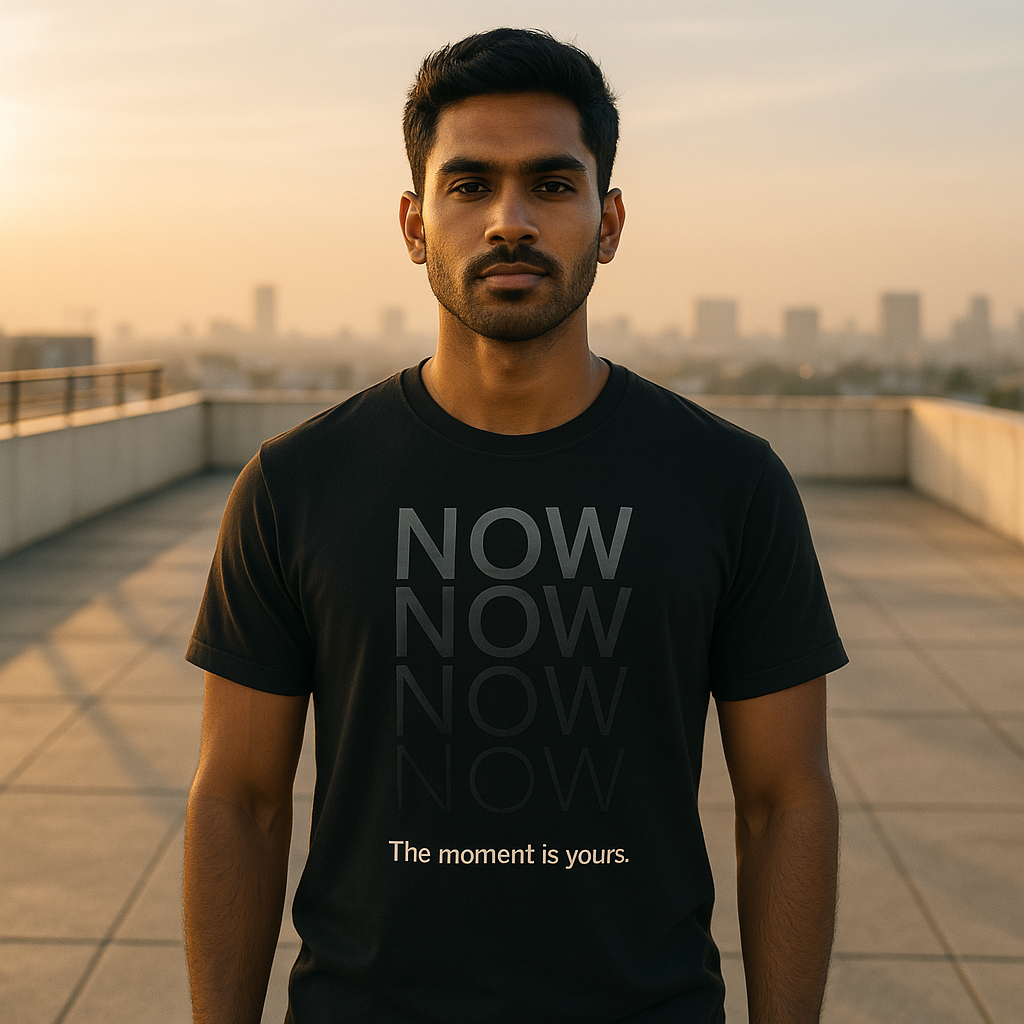 BarelyStylish Black Matte Design T-Shirt for Men โ Soft, Breathable & Minimal