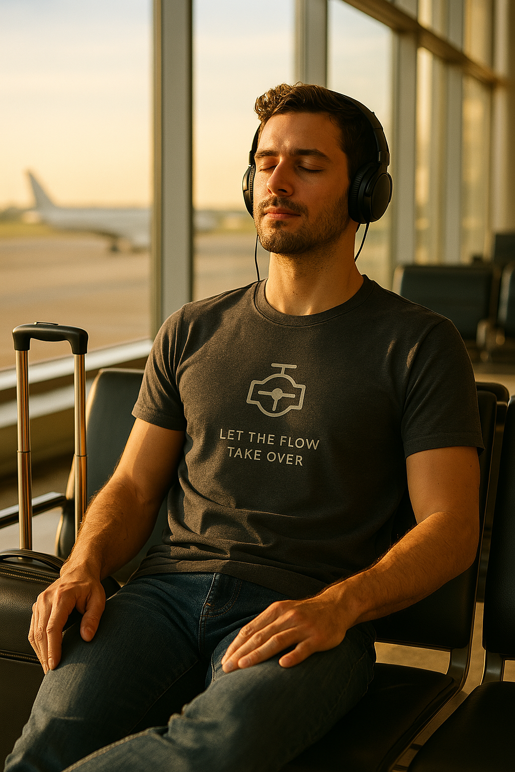 BarelyStylish Slate Gray Abstract Design - Minimalist Cotton T-Shirt