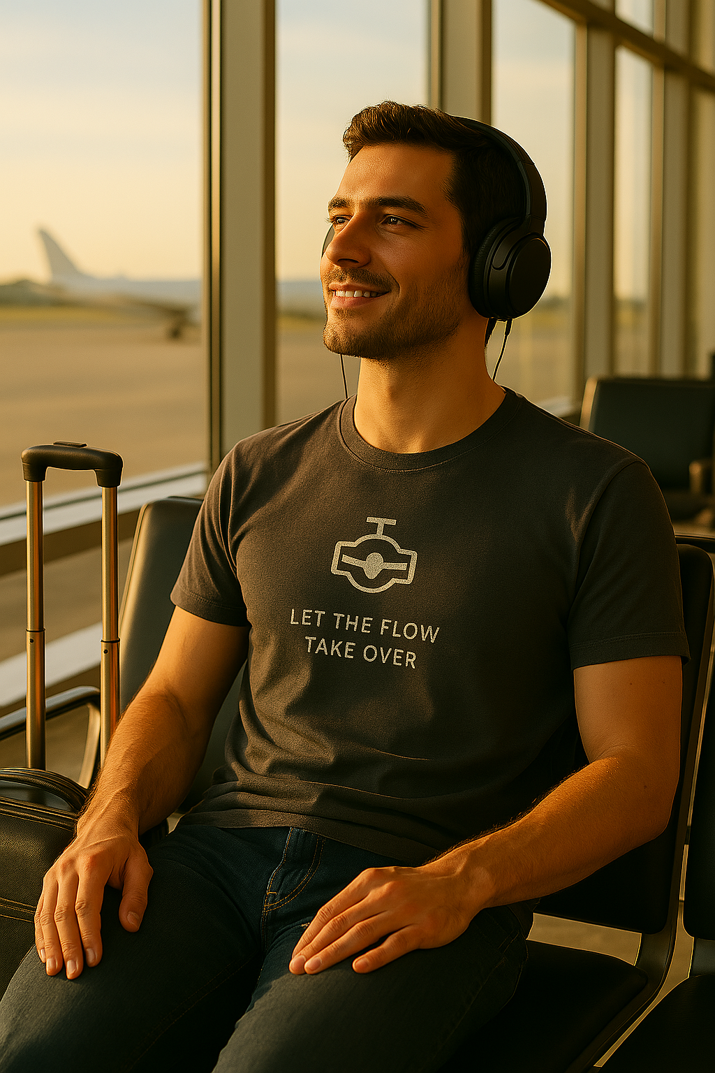 BarelyStylish Slate Gray Abstract Design - Minimalist Cotton T-Shirt