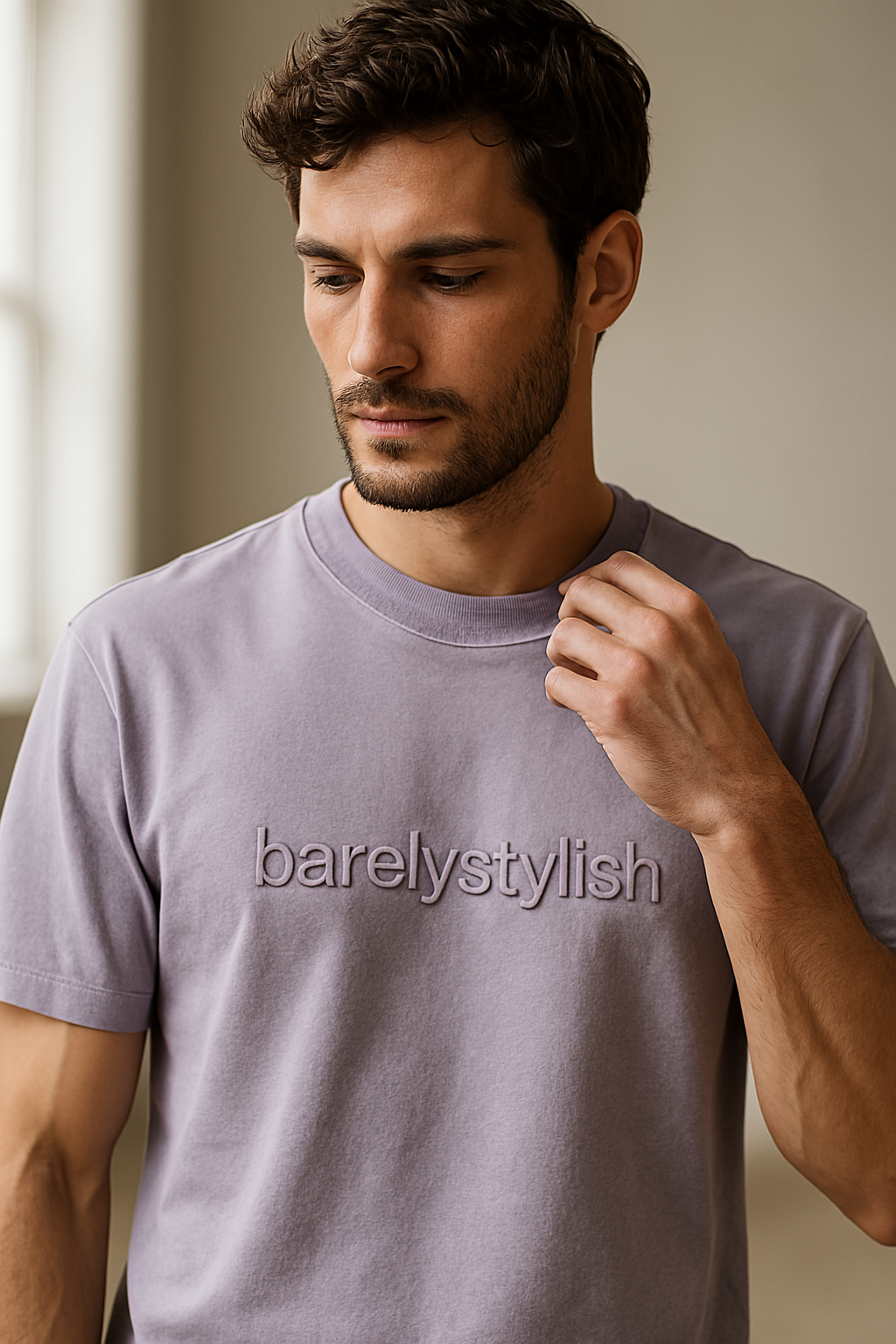 Lavender Cotton Crew Neck T-Shirt – BarelyStylish Limited Signature Edition