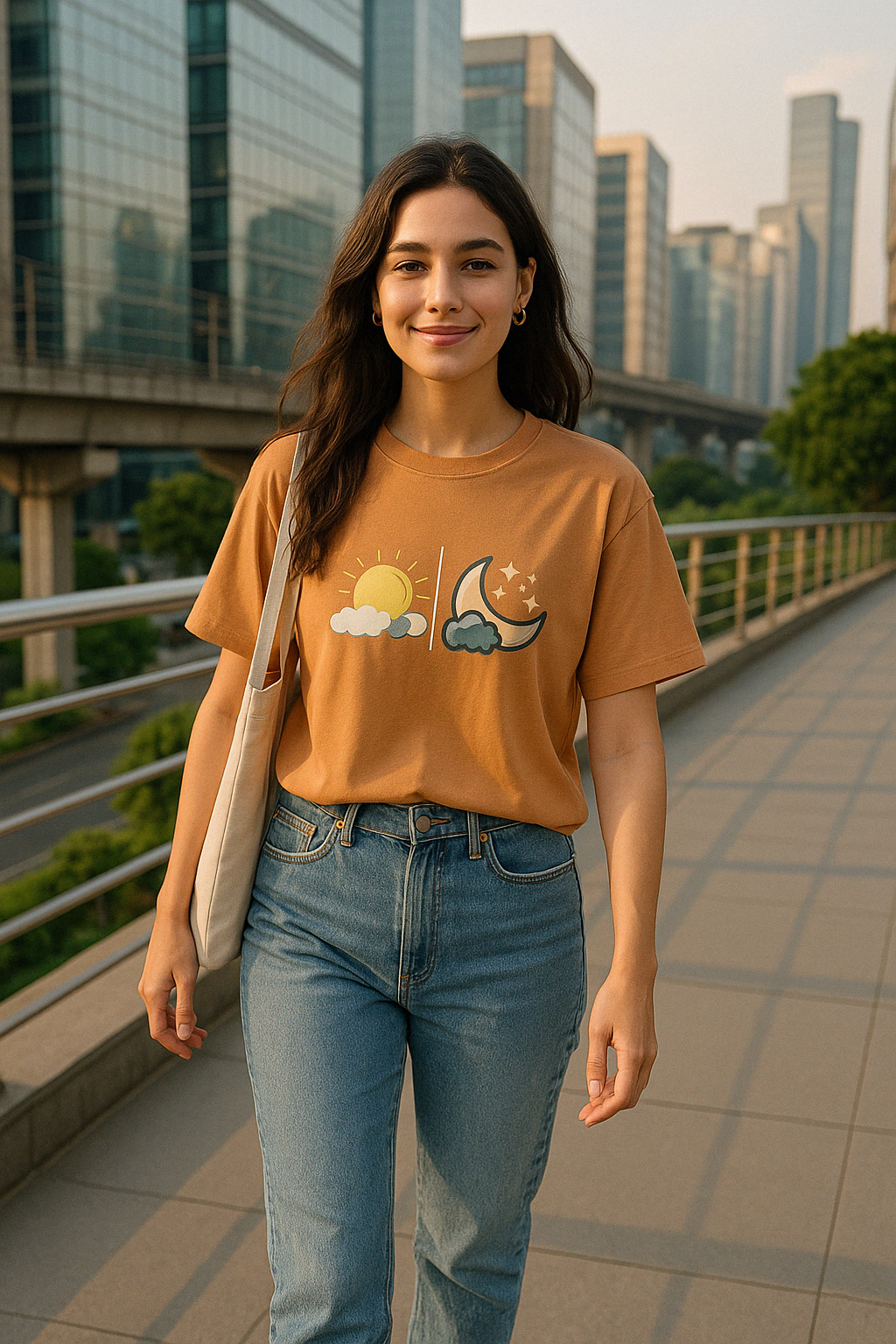 Women’s 100% Cotton Crew Neck T-Shirt – Feather-Soft Comfort | Sun and Moon | BarelyStylish