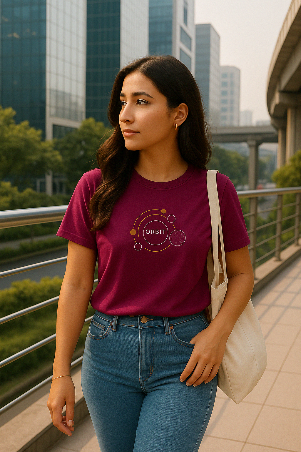 Women’s 100% Cotton Crew Neck T-Shirt – Feather-Soft Comfort | Orbit | BarelyStylish