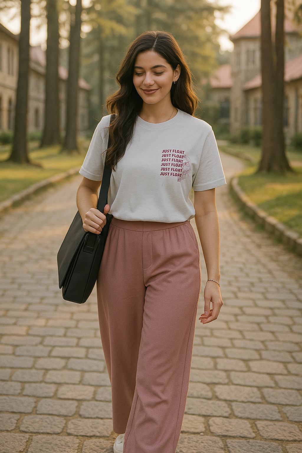 Women’s Cotton Crew Neck T-Shirt – Just Float | BarelyStylish