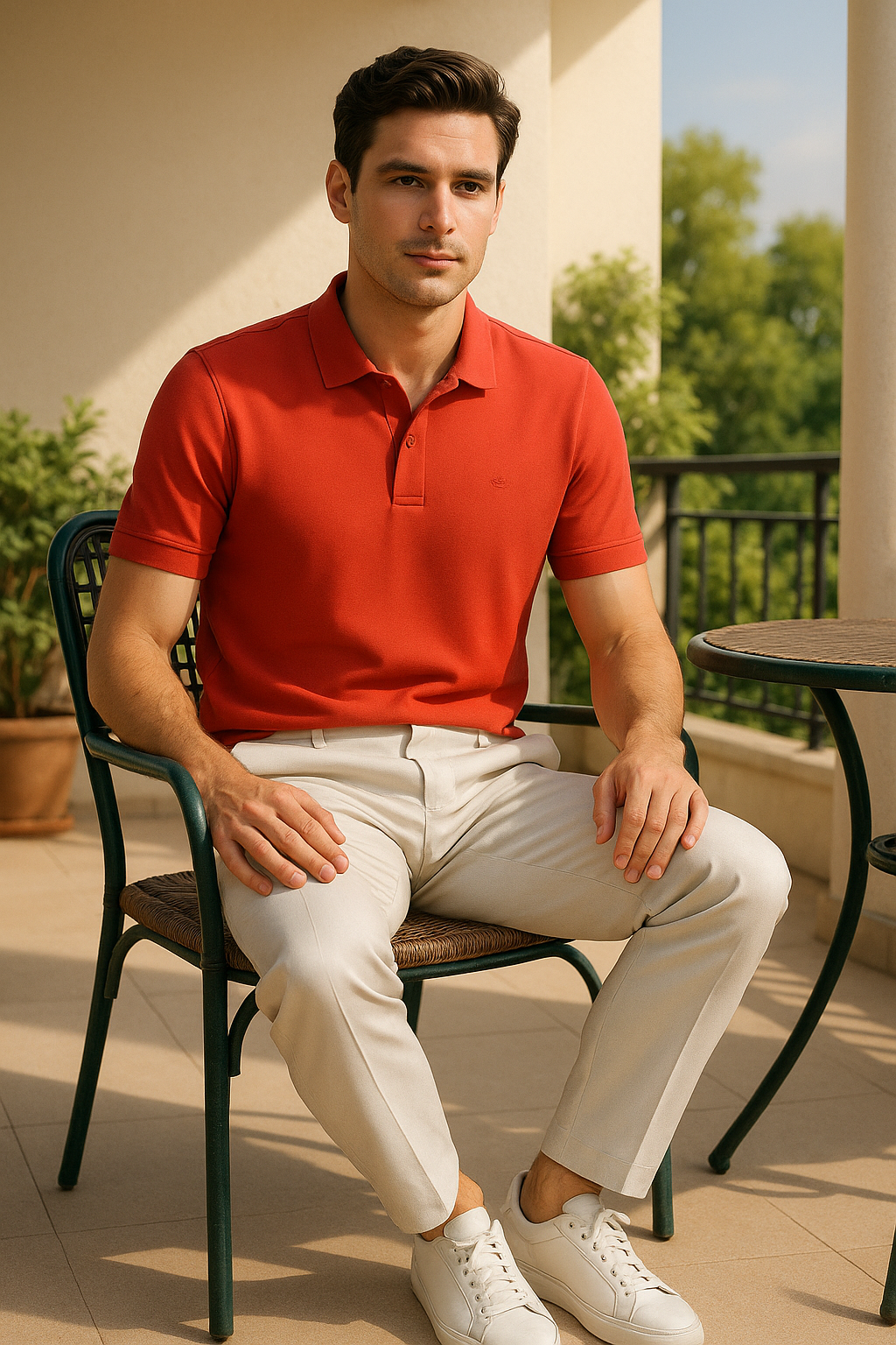 Premium Tomato Red Polo T-Shirt for Men | Soft Cotton | Smart Casual Wear – BarelyStylish