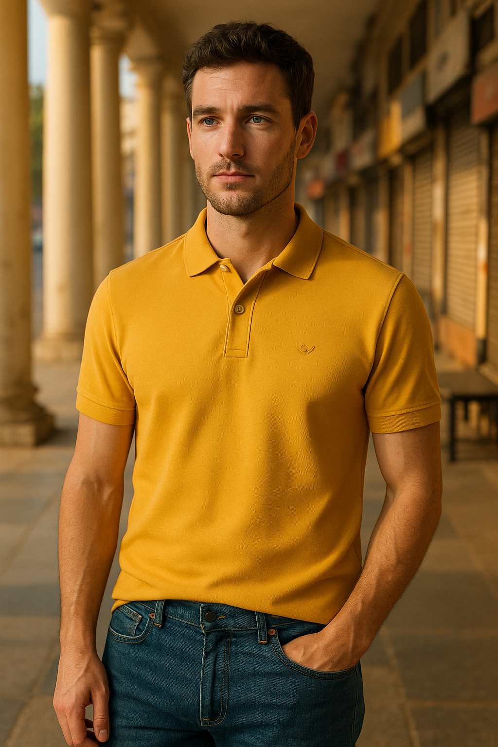 Premium Mustard Polo T-Shirt for Men | Soft Cotton | Smart Casual Wear – BarelyStylish