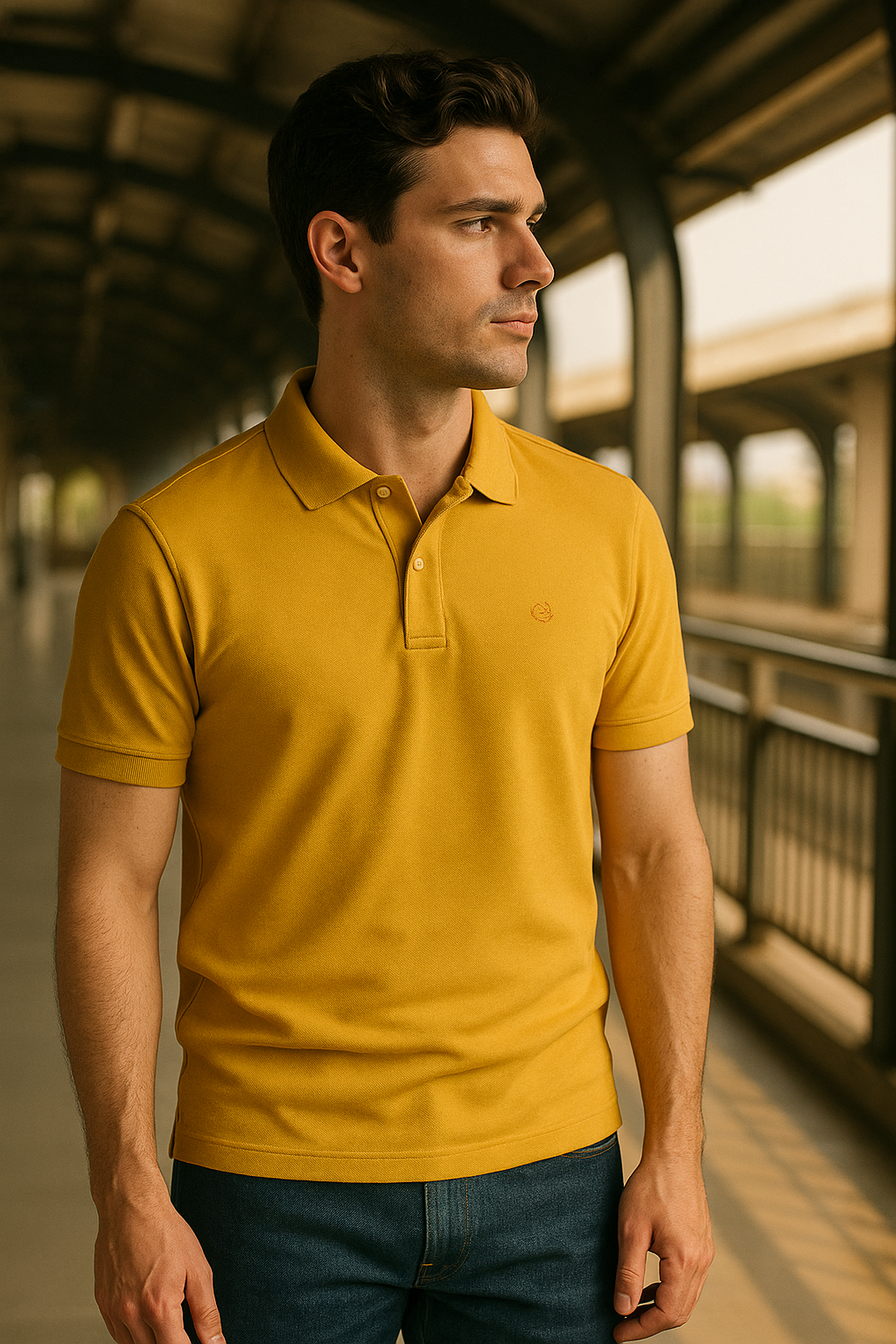 Premium Mustard Polo T-Shirt for Men | Soft Cotton | Smart Casual Wear – BarelyStylish