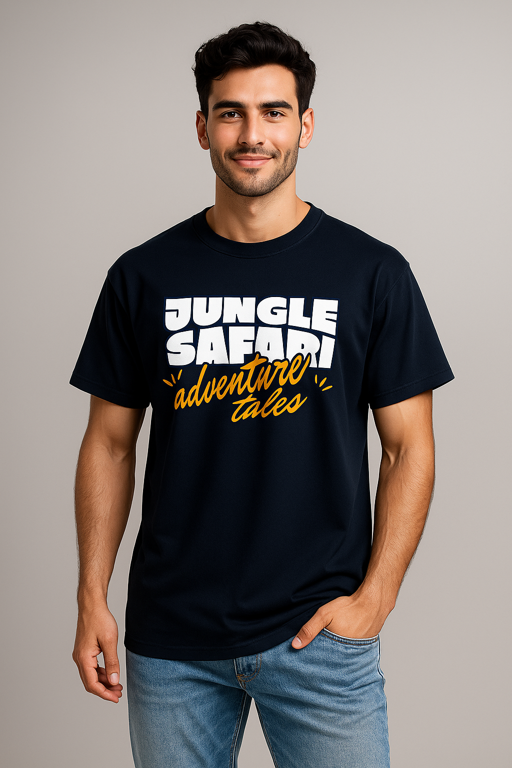 Men's Classic Crew Neck Jungle Safari T-Shirt