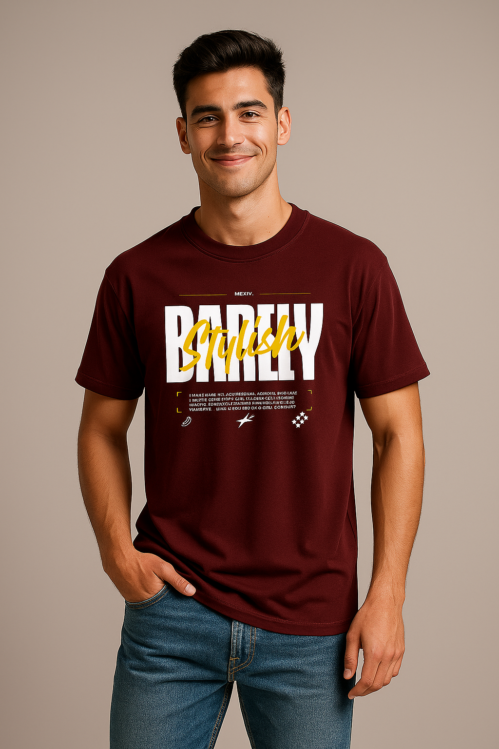 BarelyStylish Men’s Crew Neck Signature Tee