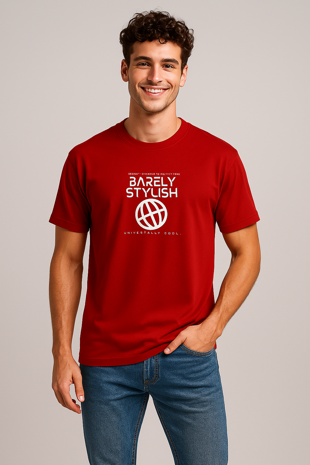 BarelyStylish Premium Cotton Crewneck T-Shirt for Men - Globally Wired