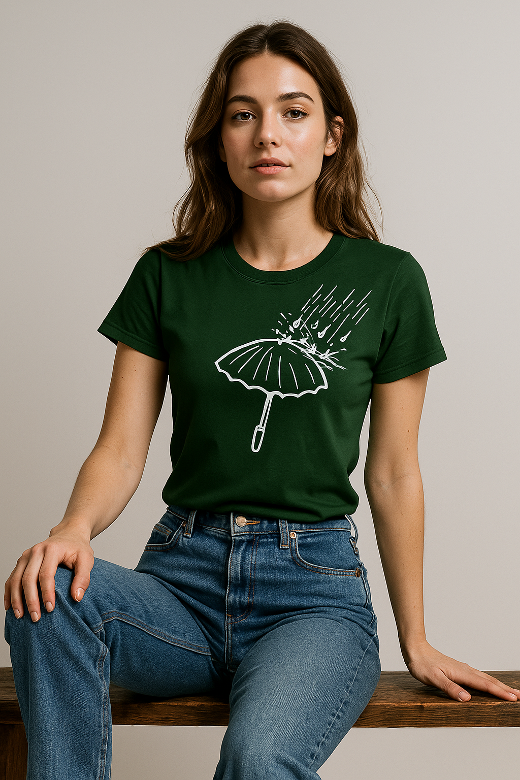 BarelyStylish Crewneck T-Shirt for Rainshowers