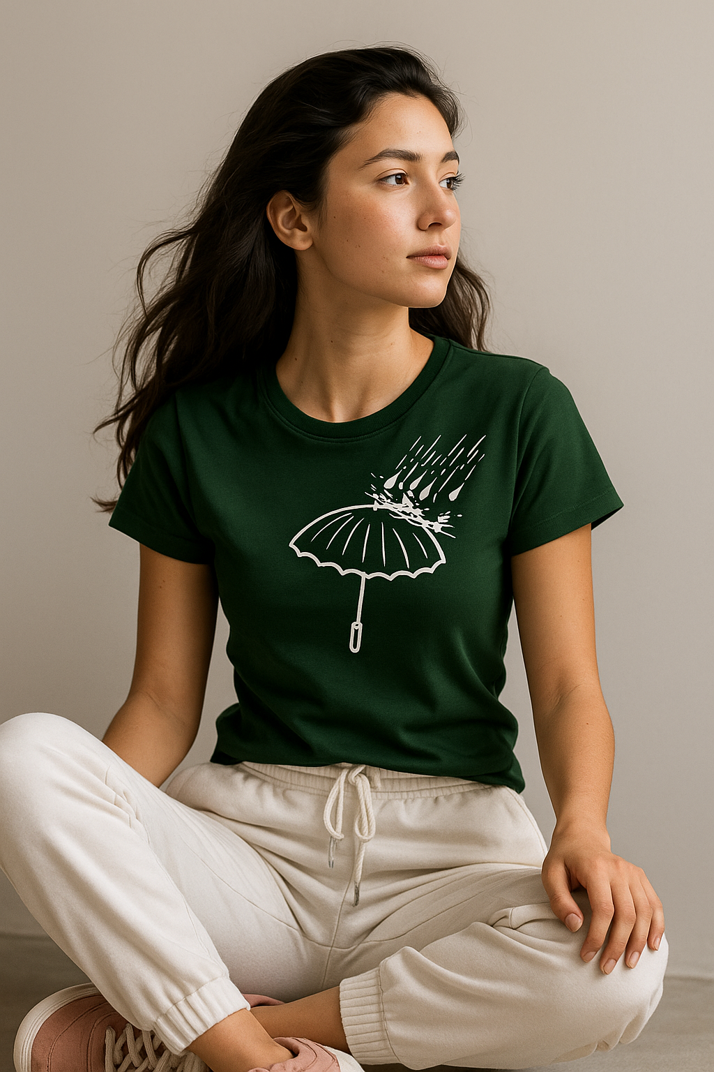 Rainshowers Crewneck T-Shirt for Women