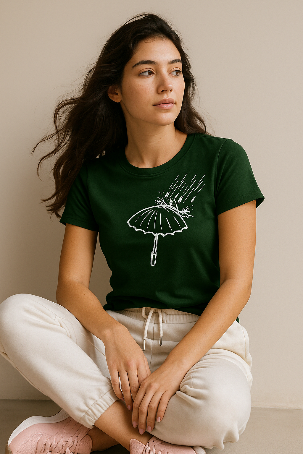 BarelyStylish Crewneck T-Shirt for Rainshowers