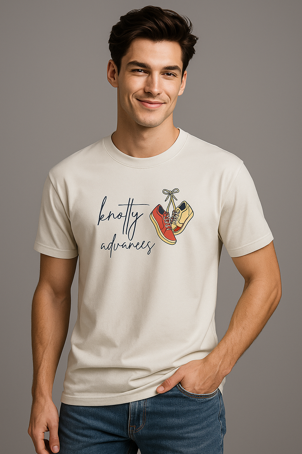 BarelyStylish Premium Cotton Crewneck T-Shirt for Men - Knotty Advances