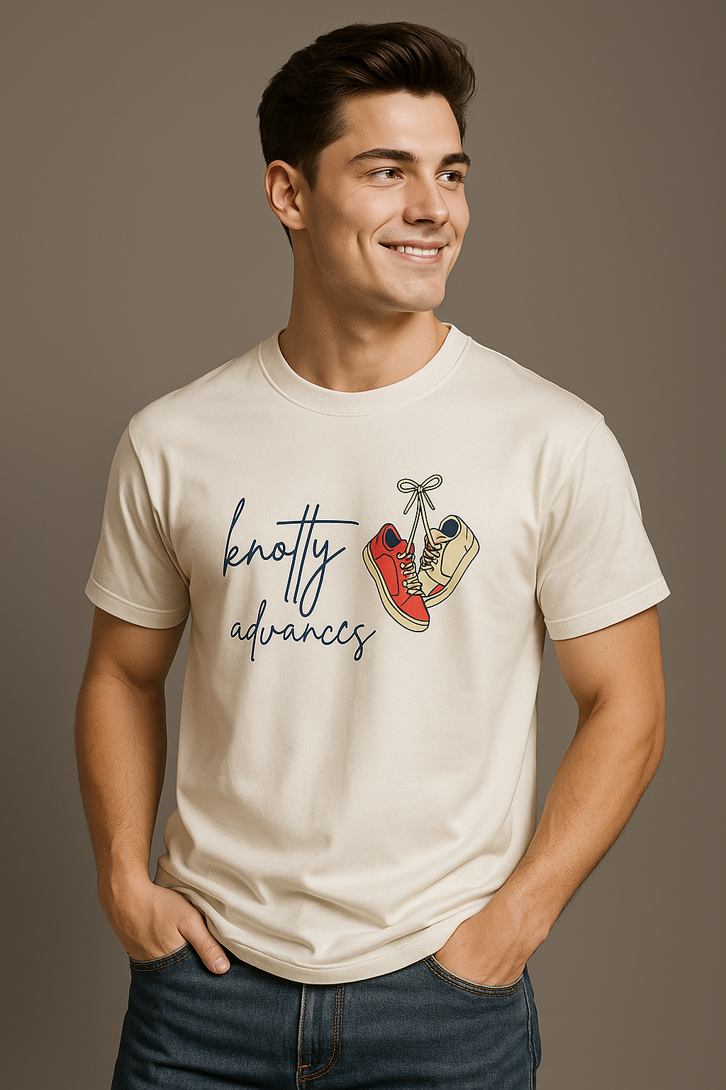 BarelyStylish Premium Cotton Crewneck T-Shirt for Men - Knotty Advances