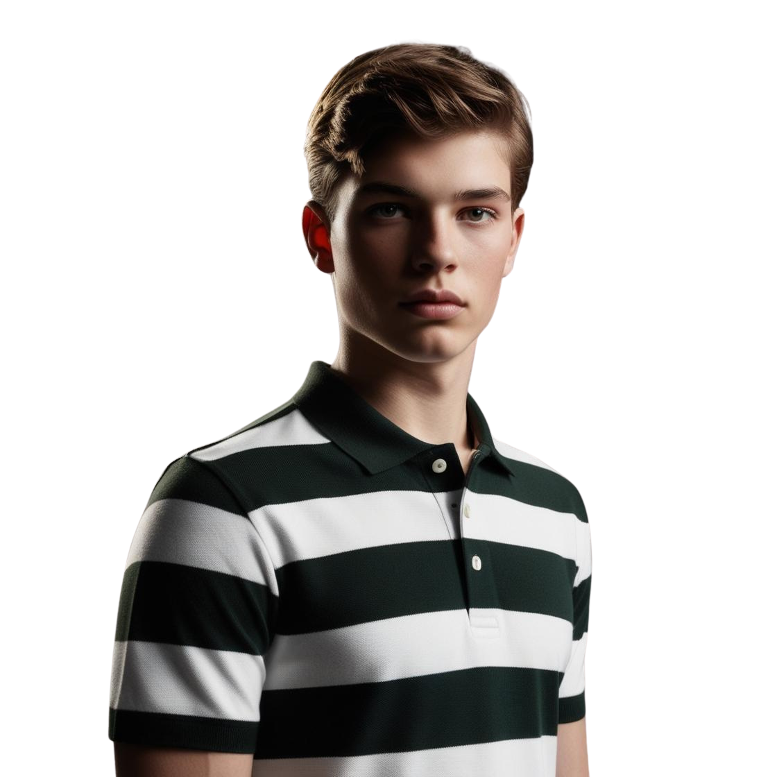 Green & White Striped Polo T-Shirt for Men – Smart Casual by BarelyStylish