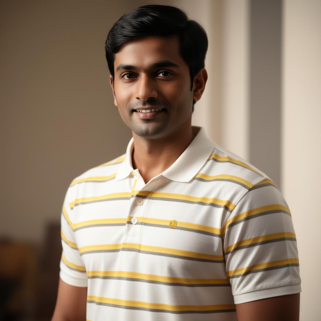 Light Yellow Stripped Polo T-Shirt for Men – Smart Casual by BarelyStylish