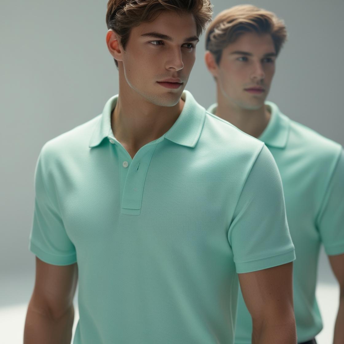 Light Mint Cotton Polo for Men – Premium Casual Wear by BarelyStylish