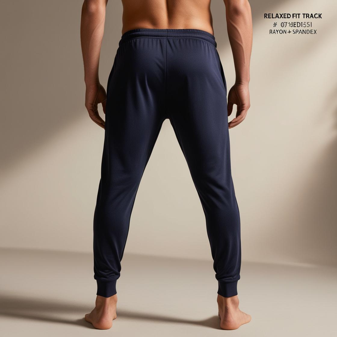 Premium Comfort Fit Men's Navy Track Pants – Lightweight, Breathable, All-Day Wear