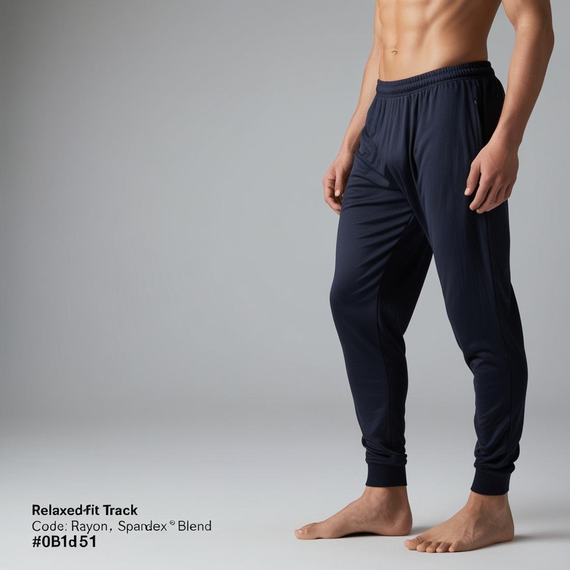 Premium Comfort Fit Men's Navy Track Pants – Lightweight, Breathable, All-Day Wear