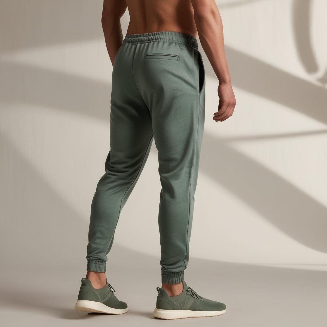 Premium Comfort Fit Men's Sage Green Track Pants – Lightweight, Breathable, All-Day Wear