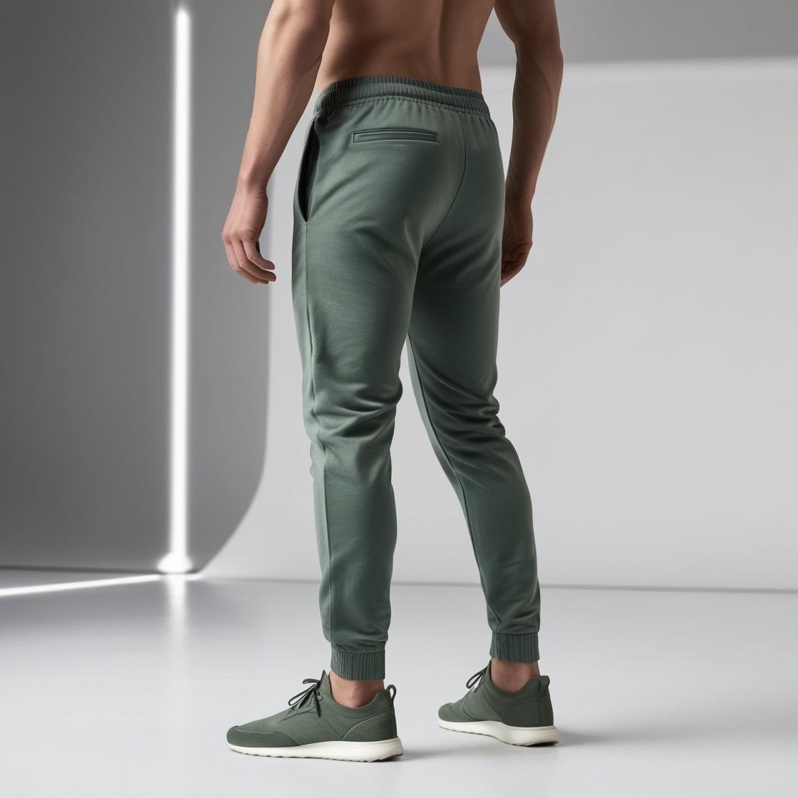 Premium Comfort Fit Men's Sage Green Track Pants – Lightweight, Breathable, All-Day Wear