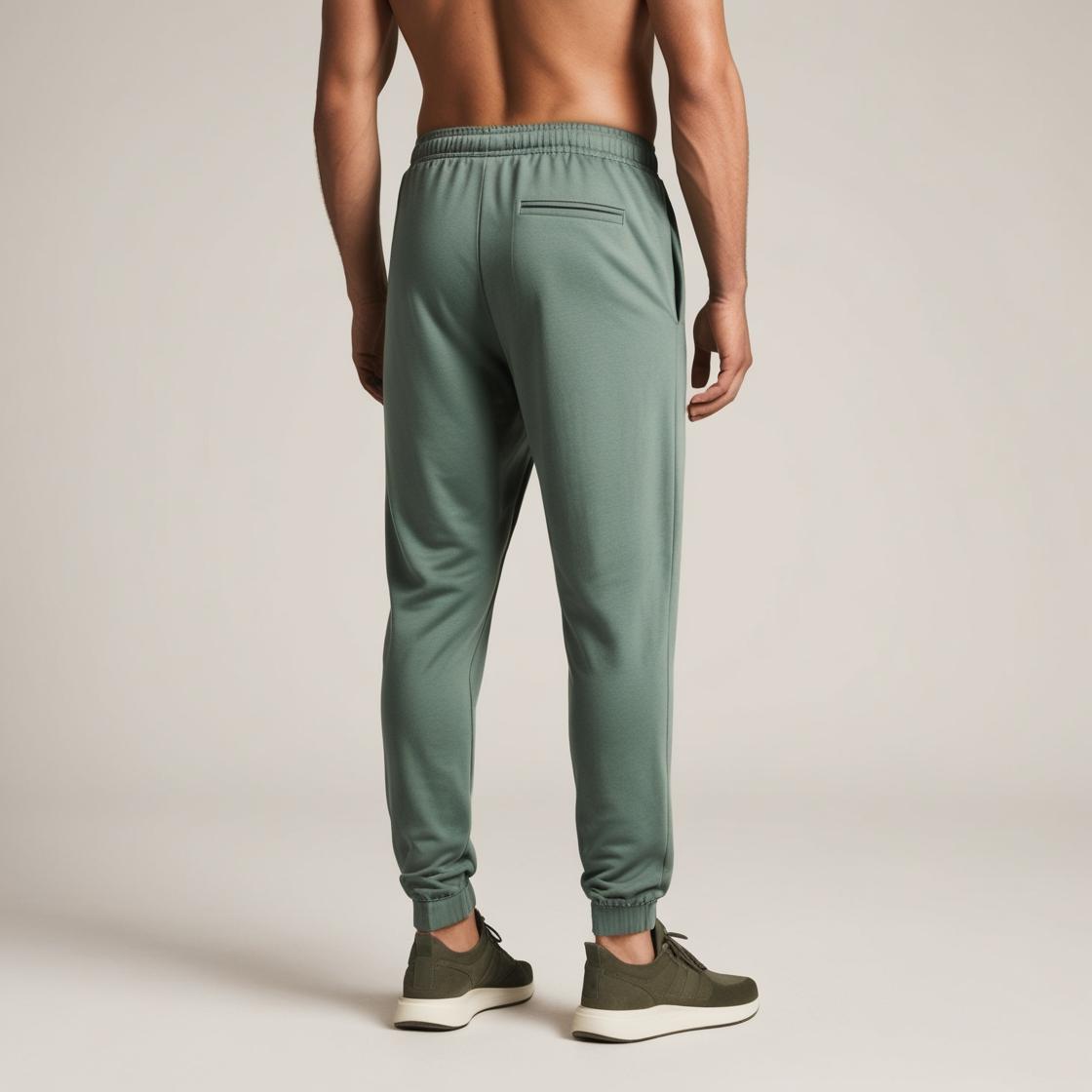 Premium Comfort Fit Men's Sage Green Track Pants – Lightweight, Breathable, All-Day Wear