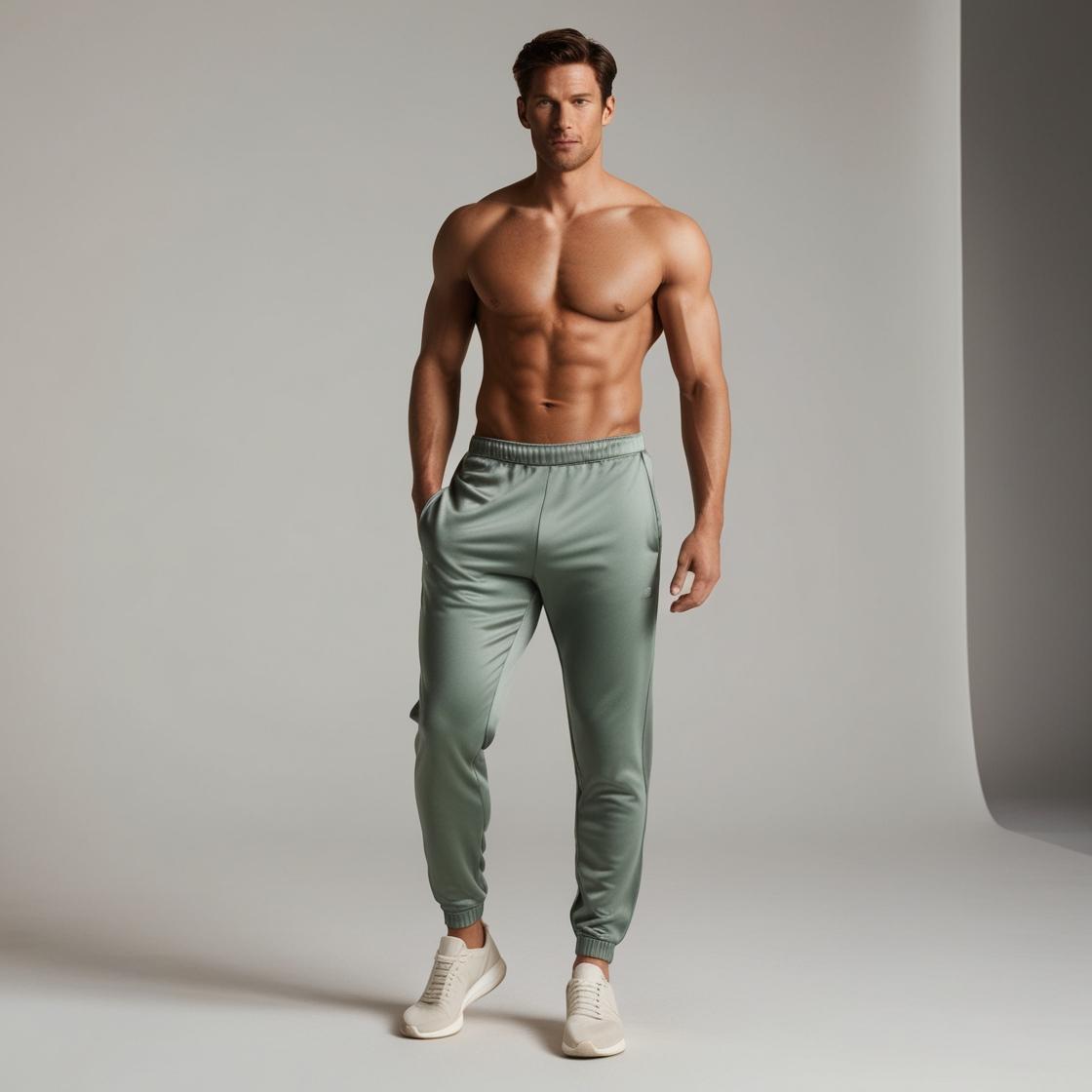 Premium Comfort Fit Men's Sage Green Track Pants – Lightweight, Breathable, All-Day Wear