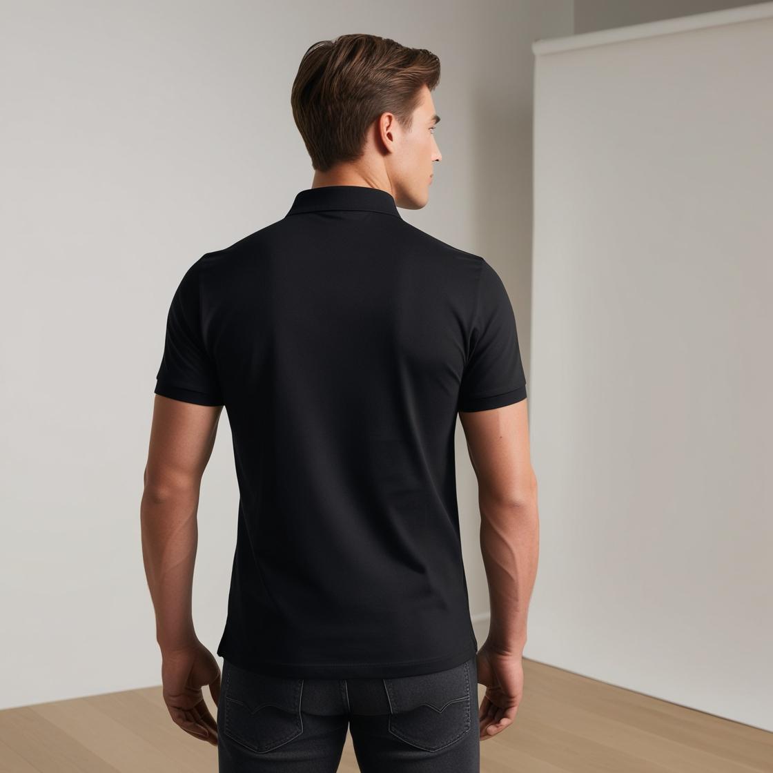 Men's Premium Jet Black T-Shirt – Minimalist Casual Wear by BarelyStylish