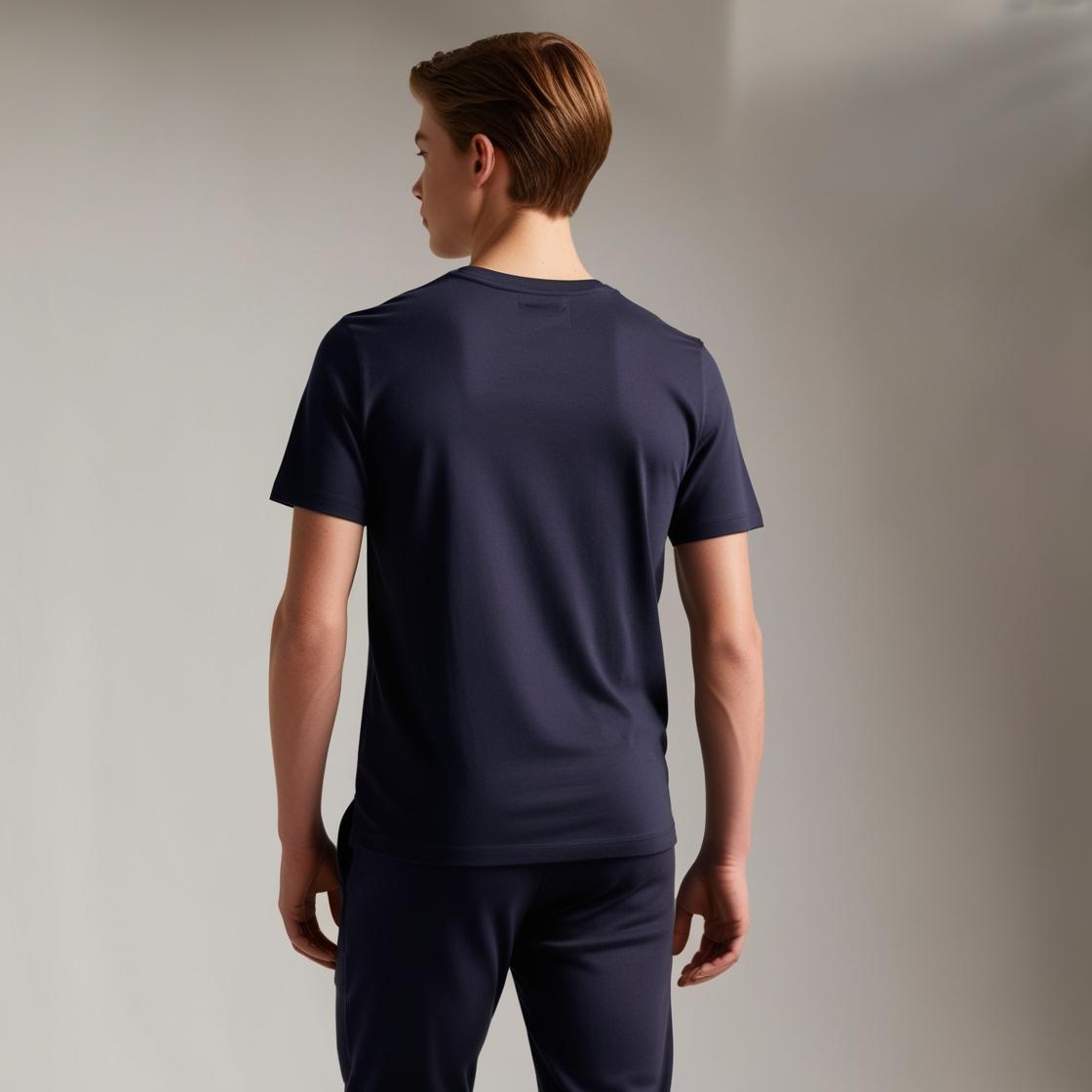 BarelyStylish Navy Blue - Abstract Caption Cotton T-shirt for everyday styling