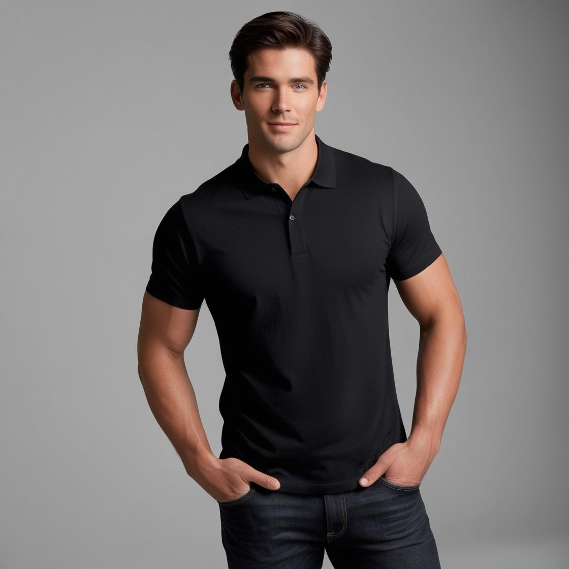 Men's Premium Jet Black T-Shirt – Minimalist Casual Wear by BarelyStylish