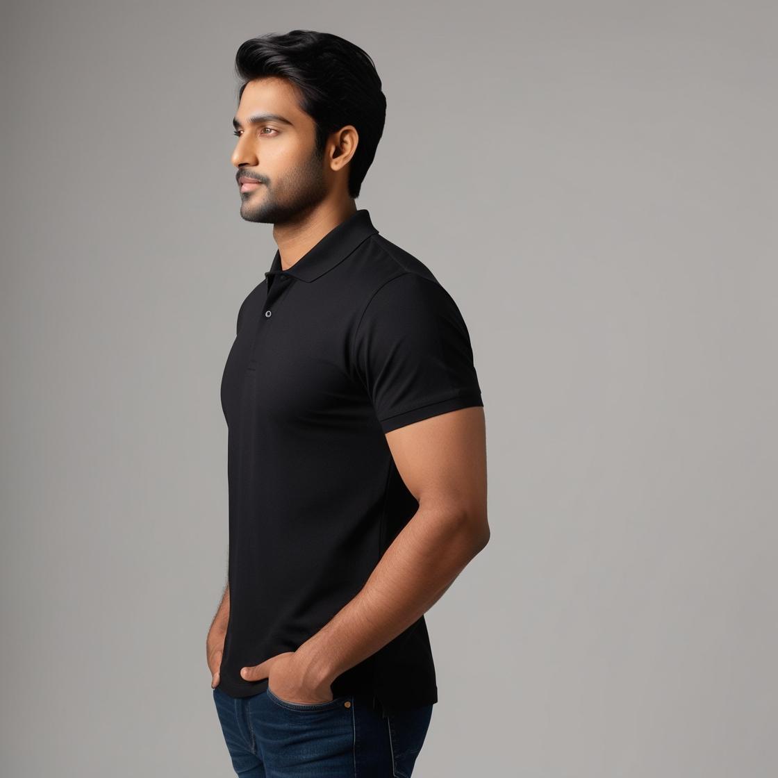 Men's Premium Jet Black T-Shirt – Minimalist Casual Wear by BarelyStylish