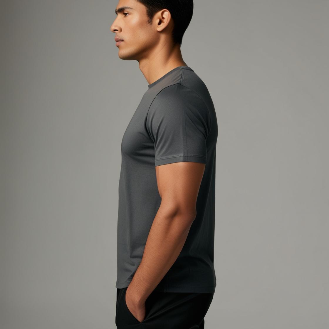 BarelyStylish Slate Gray - Minimalist Cotton T-Shirt for All Day comfort