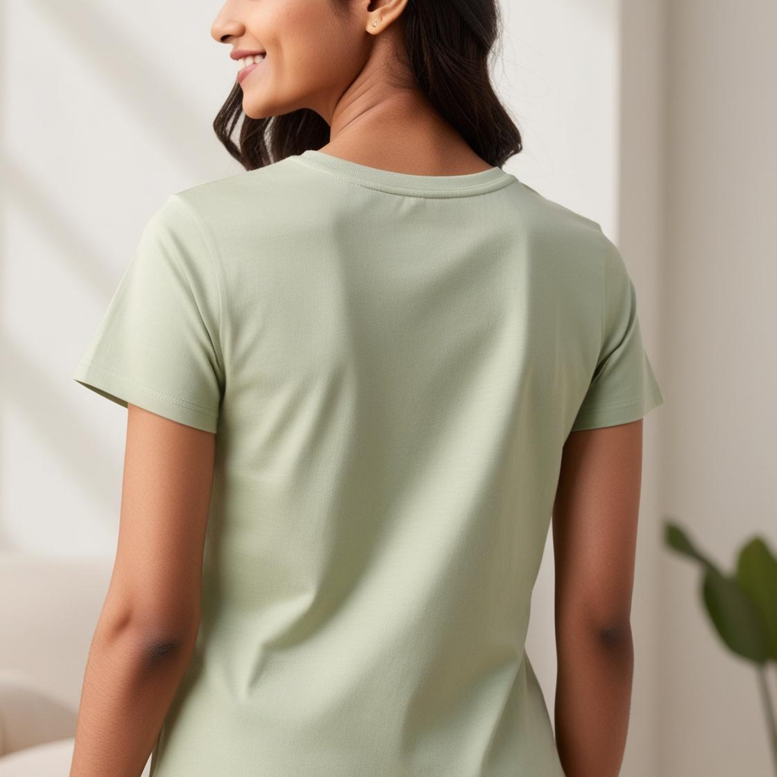 Light Mint Color TShirt With Women