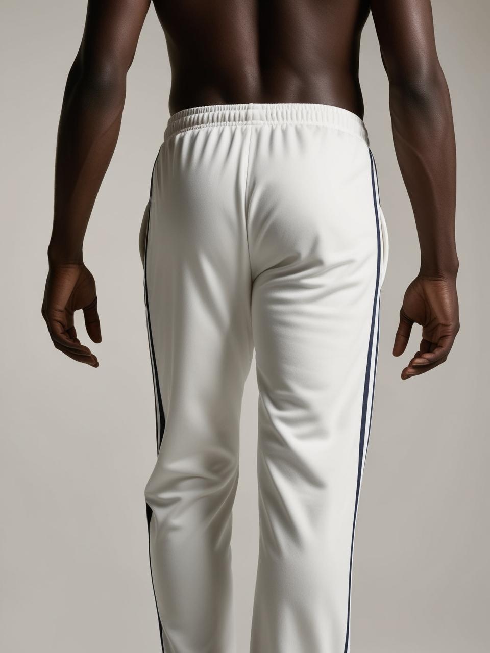 Men’s Lightweight Cotton Athletic Track Pants - White