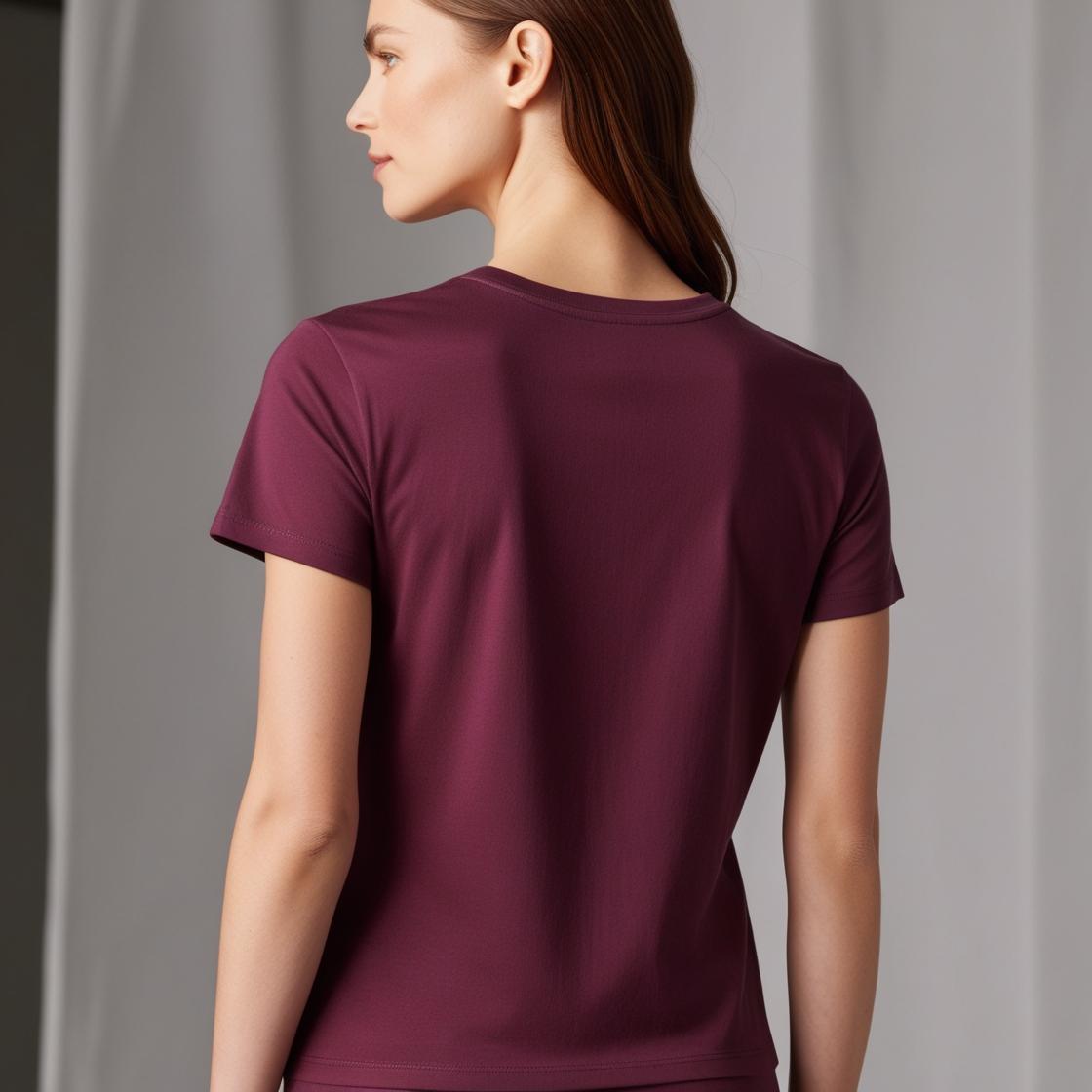 Wine Shade, Lightweight Everyday Cotton T-Shirts for Women