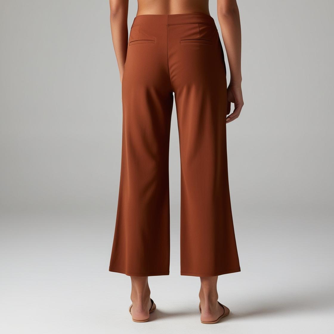BarelyStylish Women's Pants/Palazzos – Dark Orange Effortless Comfort & Chic Style