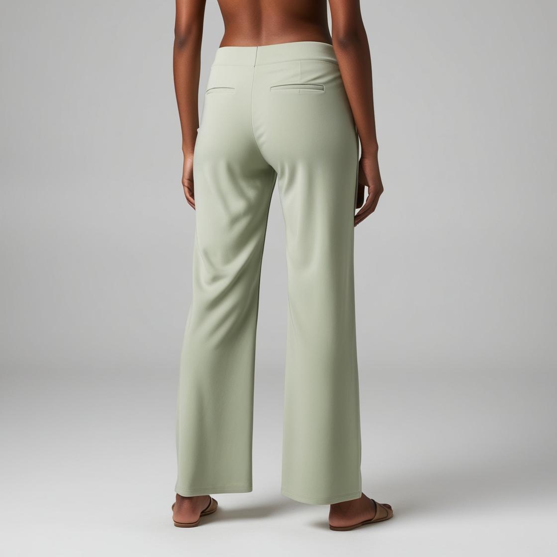 BarelyStylish Women's Palazzos – Pista Green Effortless Comfort & Chic Style