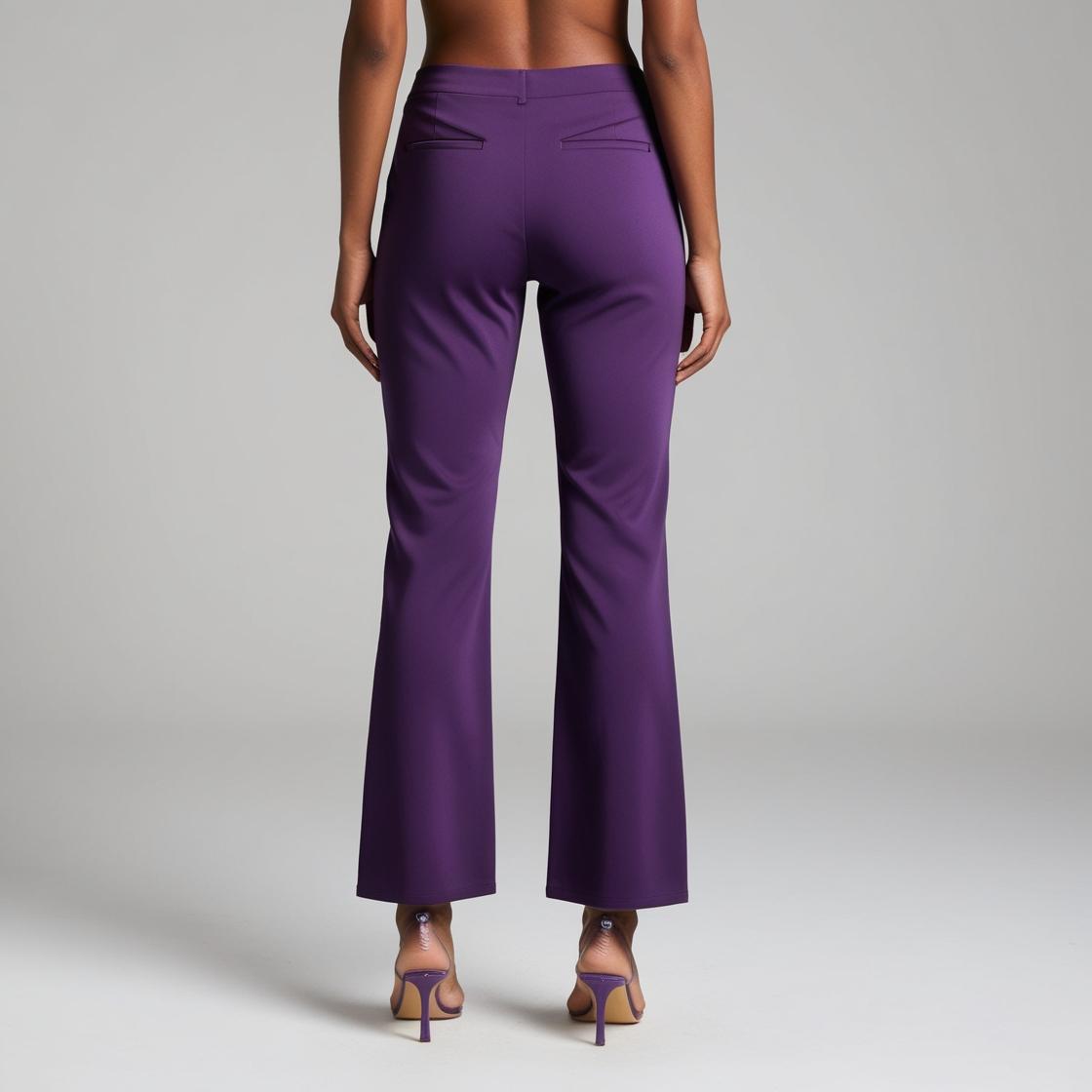 BarelyStylish High-Waisted Women's Palazzo – Purple Ultra Stretch & Comfort