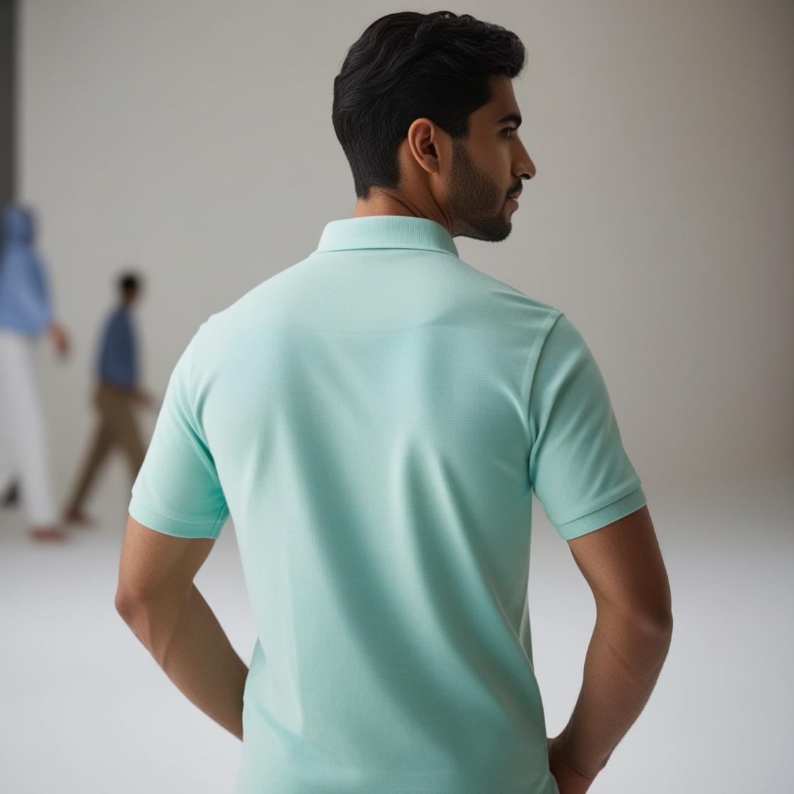 Light Mint Cotton Polo for Men – Premium Casual Wear by BarelyStylish