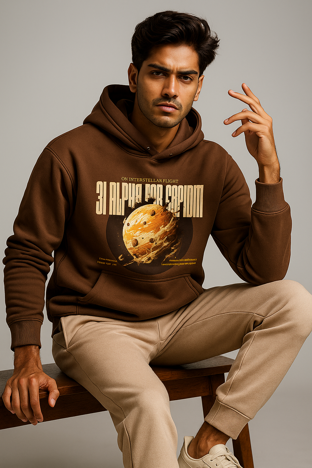 Brown 3i Atlas Interstellar Aircraft Hoodie