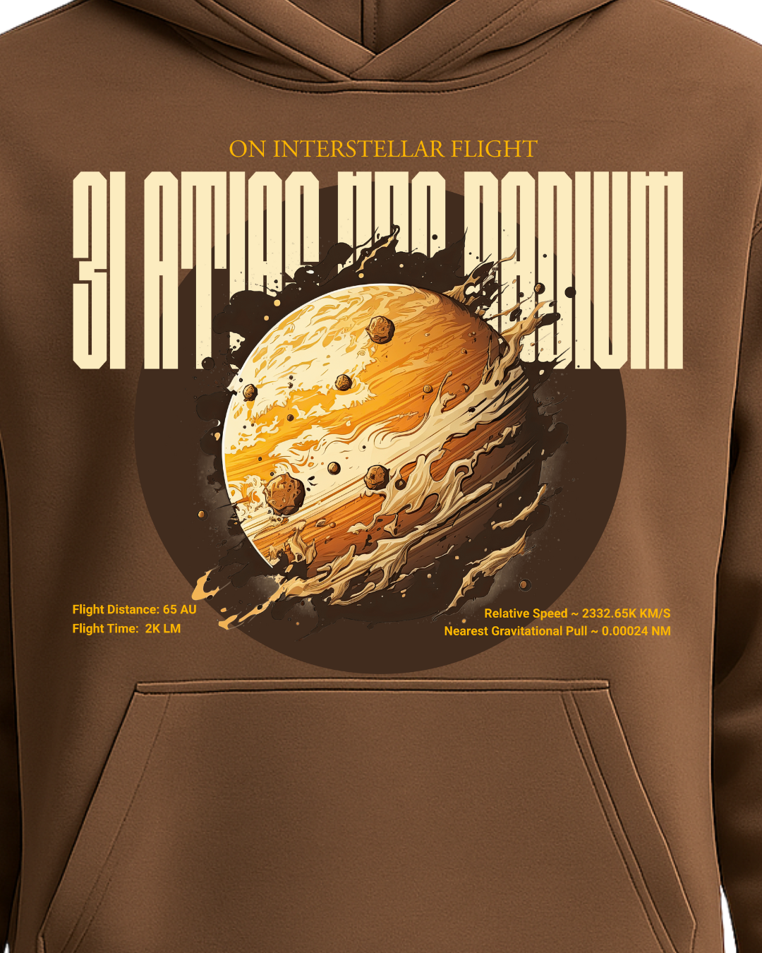 Brown 3i Atlas Interstellar Aircraft Hoodie