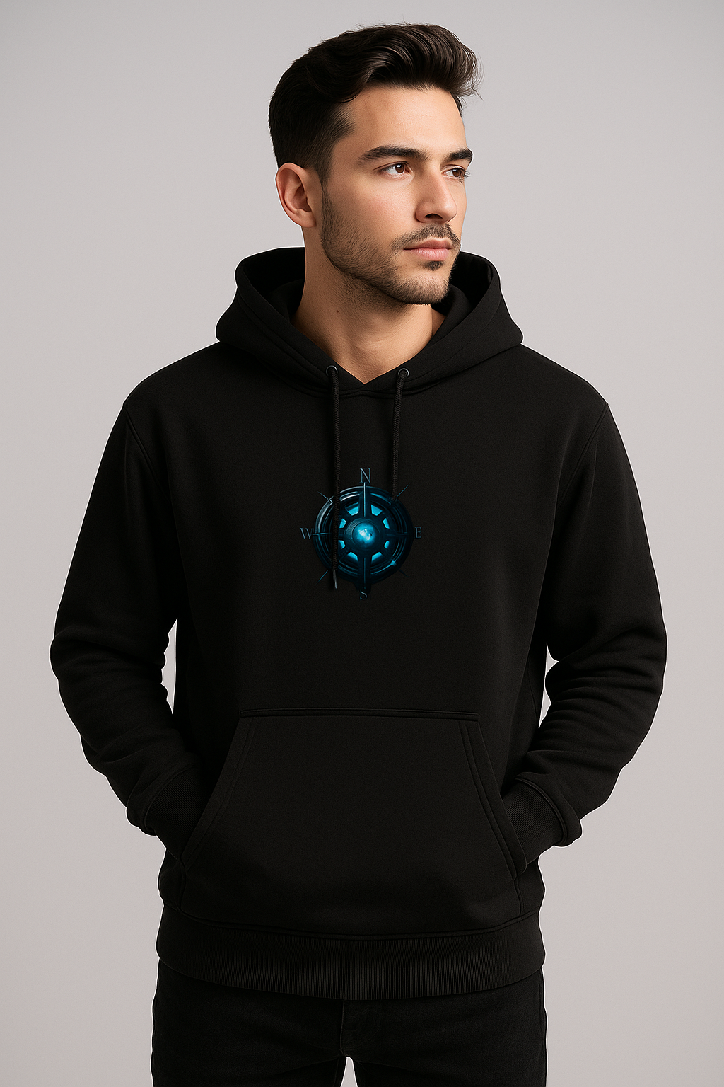 Black Compass Hoodie – Navigate Your Style