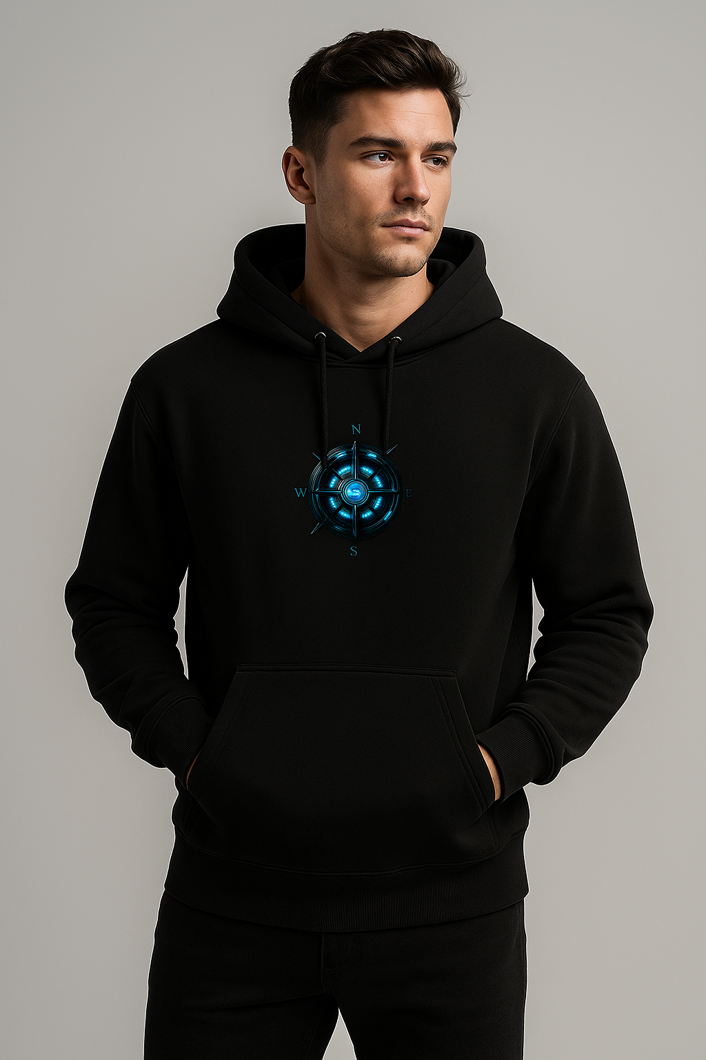 Black Compass Hoodie – Navigate Your Style