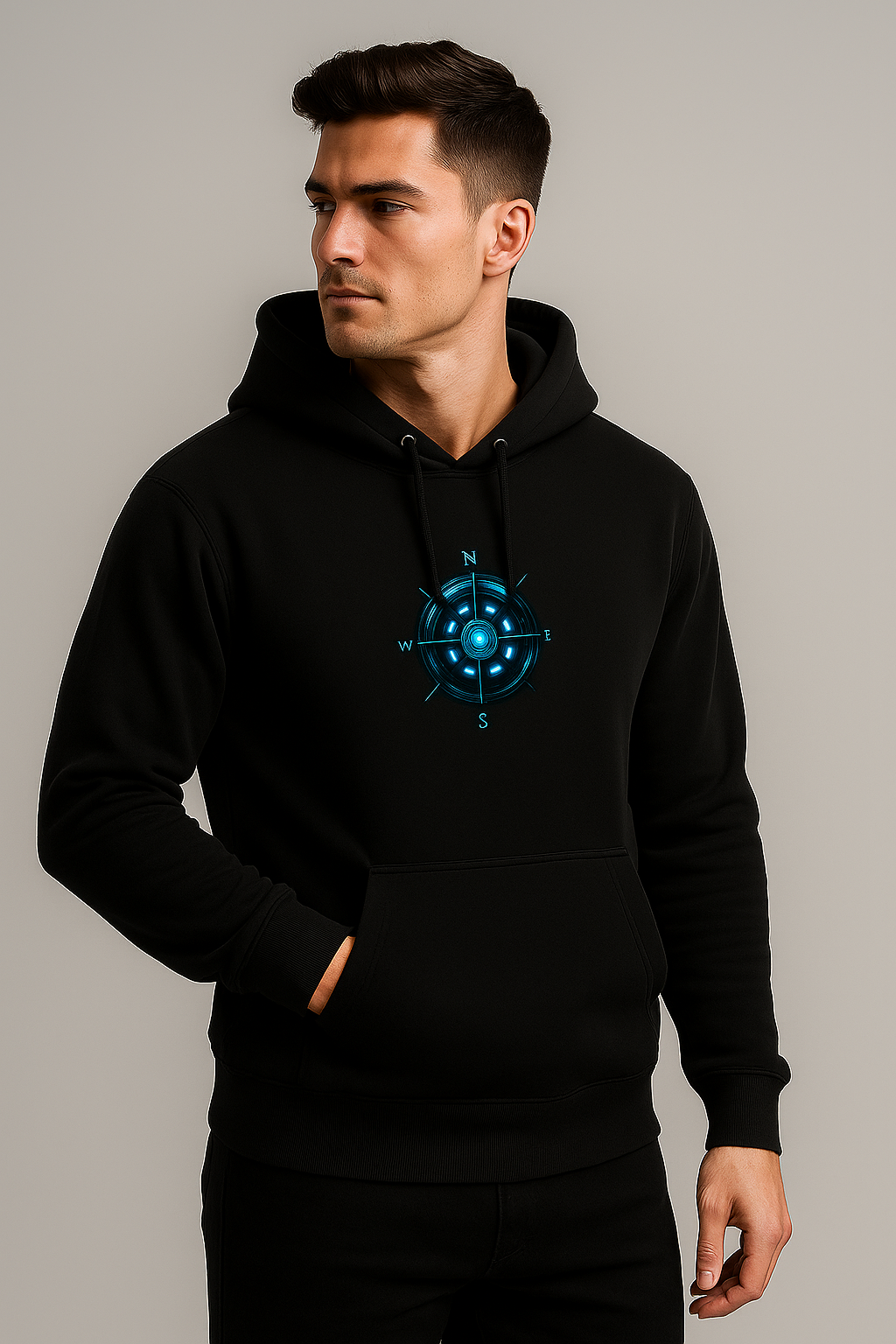 Black Compass Hoodie – Navigate Your Style