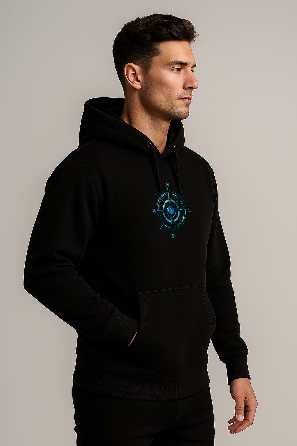 Black Compass Hoodie – Navigate Your Style
