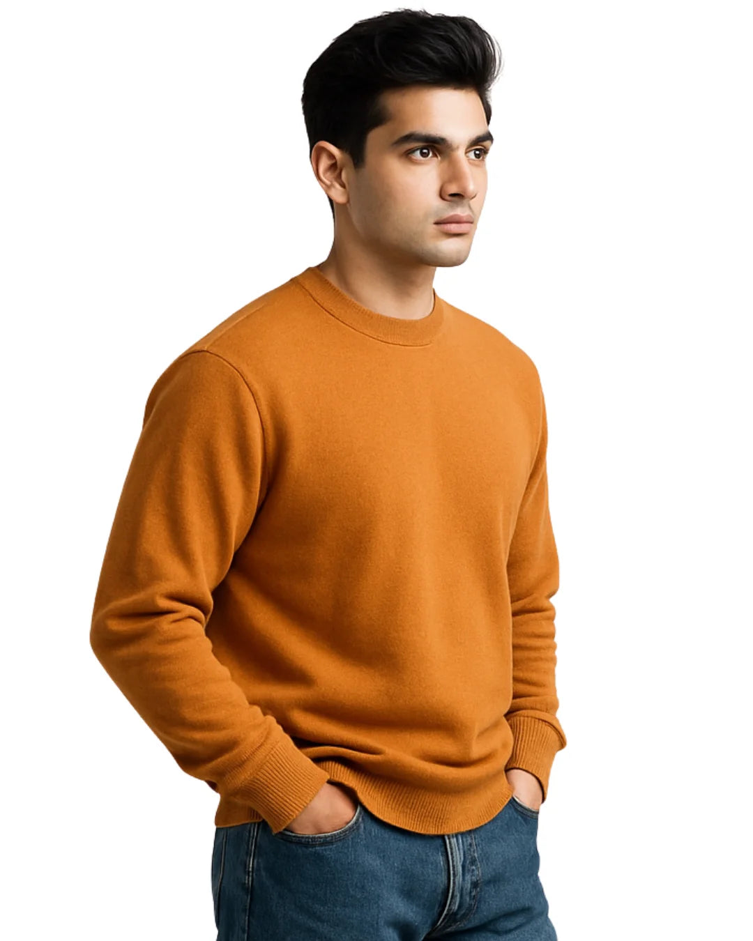 BarelyStylish Orange Sweatshirt for Men