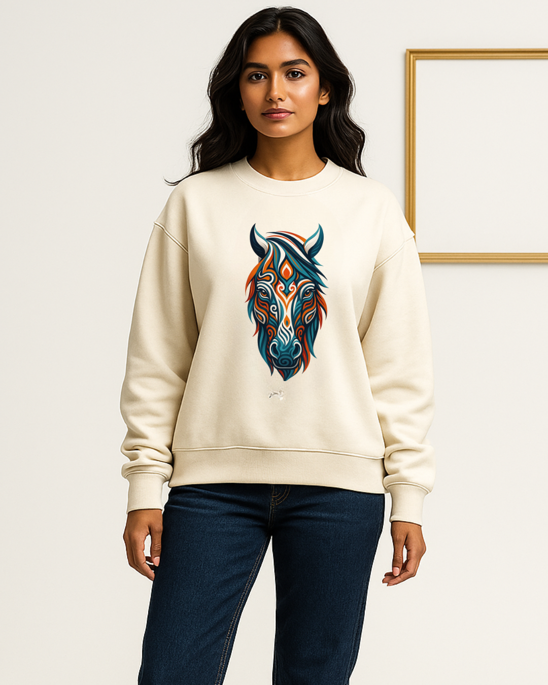Creative Pony Art Sweatshirt for Women