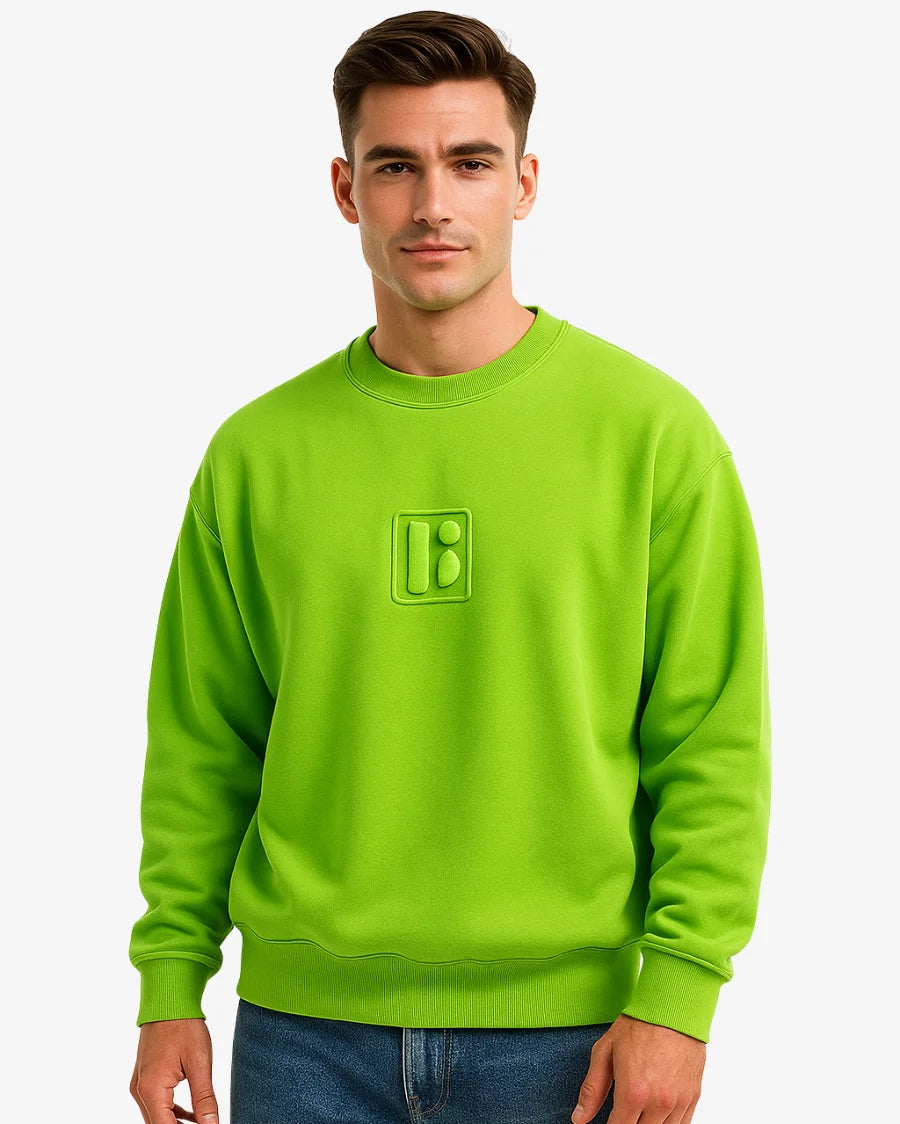 BarelyStylish Men’s Vibrant Green Sweatshirt